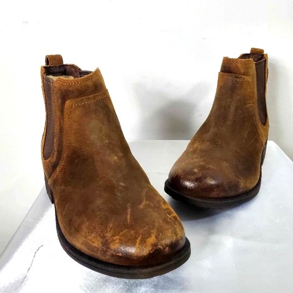 UGG Bonham II Chelsea Ankle Boots Brown Distressed PullOn Shearling Lined - Picture 6 of 11